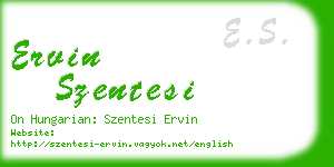 ervin szentesi business card